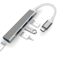 HUB Type-C 4 en 1 pour Ordinateur Portable 1 Port USB 3.0 + 3 Ports USB 2.0 - Gris — ECO · Smarty Paris 18e